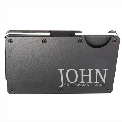 Groomsman Slim Minimalist RFID Men's Engraved Personalized Wallet