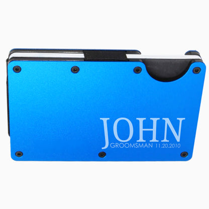 Groomsman Slim Minimalist RFID Men's Engraved Personalized Wallet