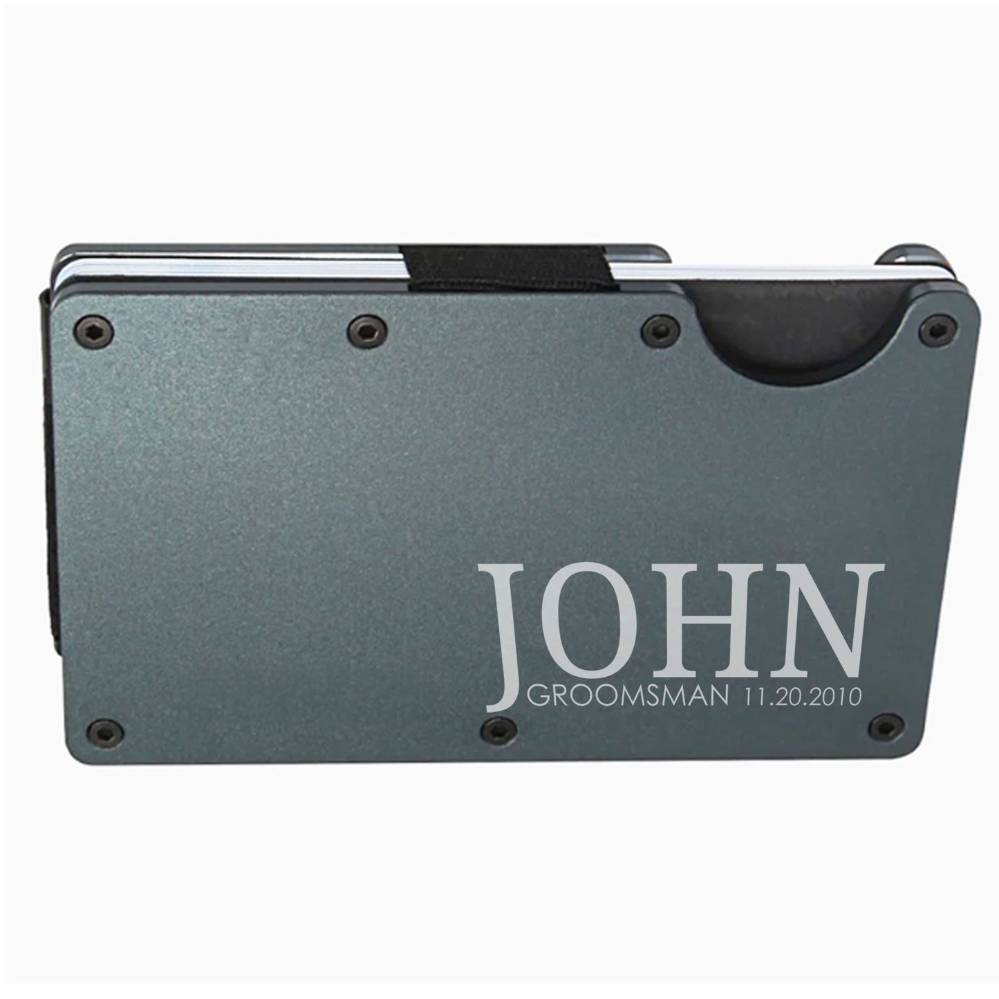 Groomsman Slim Minimalist RFID Men's Engraved Personalized Wallet