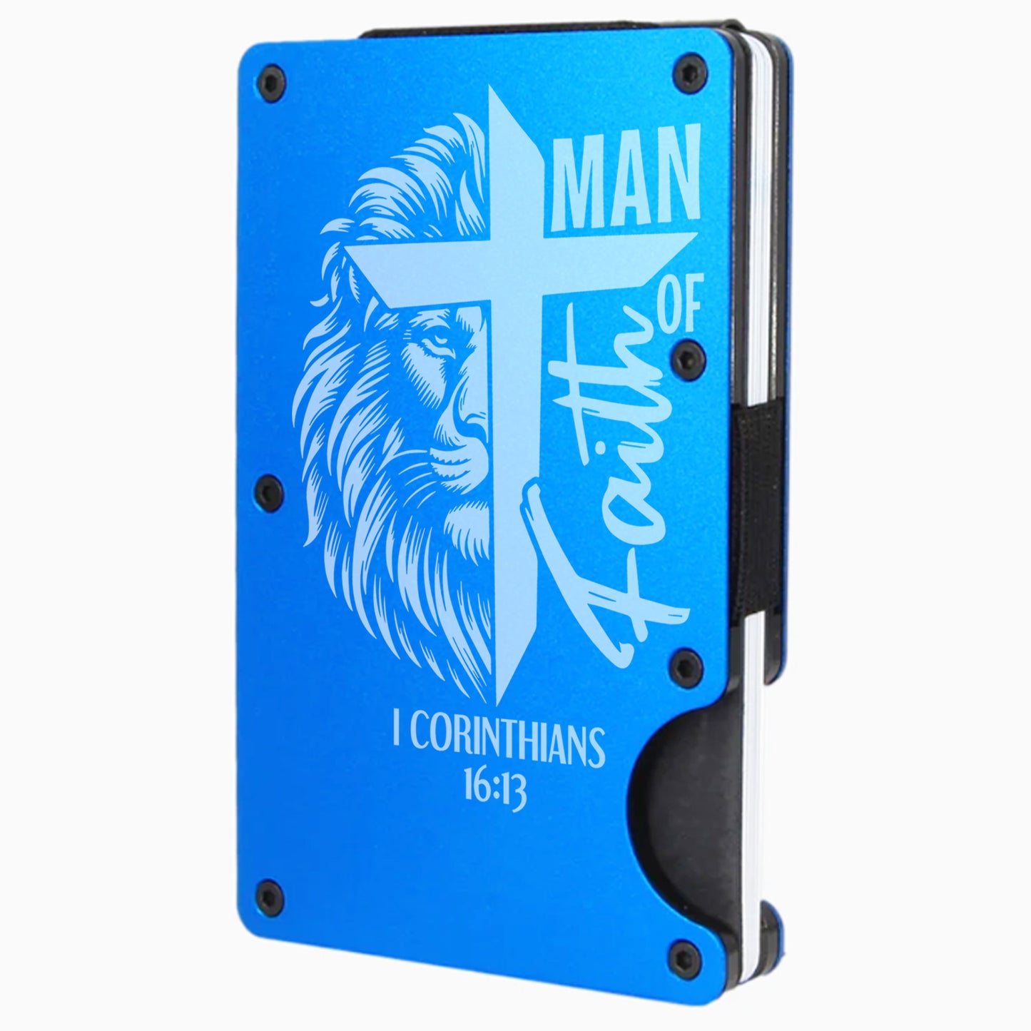 Man of Faith Slim Minimalist RFID Men's Engraved Personalized Wallet