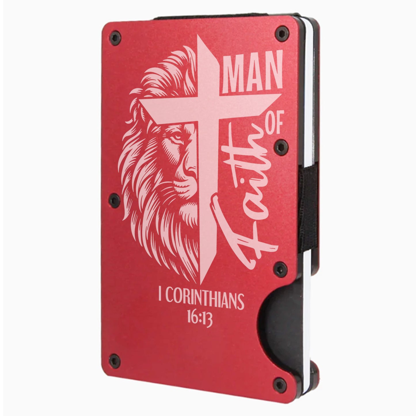 Man of Faith Slim Minimalist RFID Men's Engraved Personalized Wallet