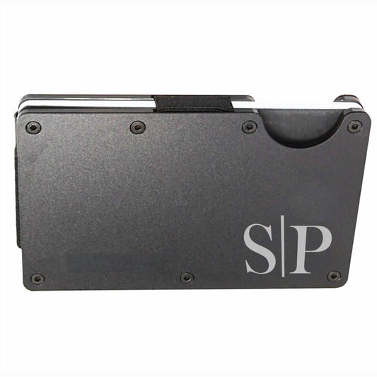 Minimalist Monogram Slim RFID Men's Engraved Personalized Wallet