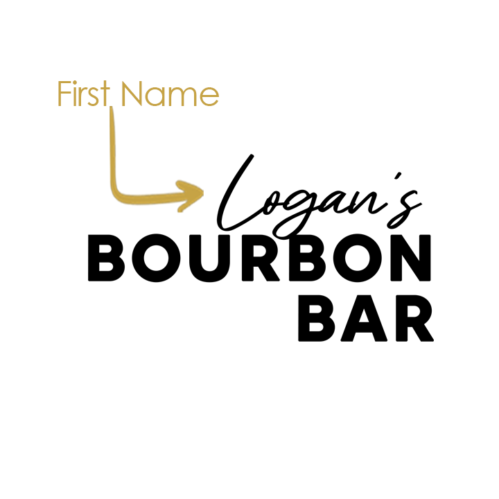 Bourbon Bar Marble and Wood Engraved Coaster