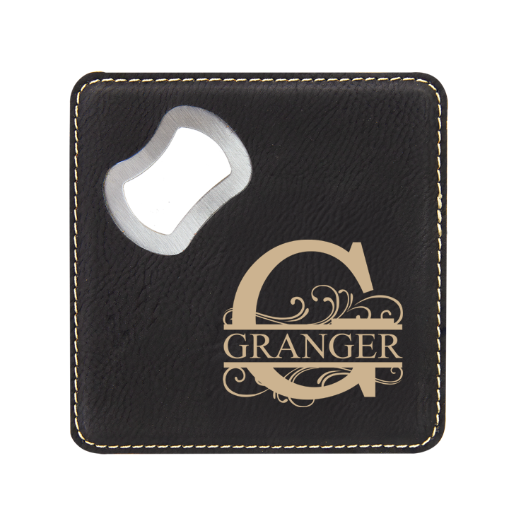 Entwined Monogram Bottle Opener Coaster