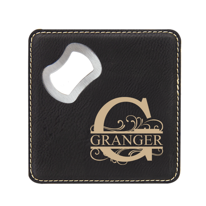 Entwined Monogram Bottle Opener Coaster