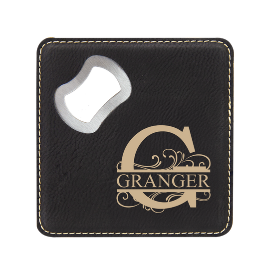 Entwined Monogram Bottle Opener Coaster