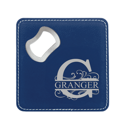 Entwined Monogram Bottle Opener Coaster