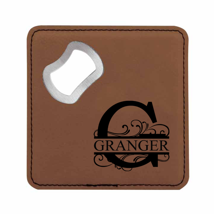 Entwined Monogram Bottle Opener Coaster