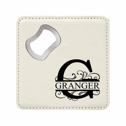 Entwined Monogram Bottle Opener Coaster