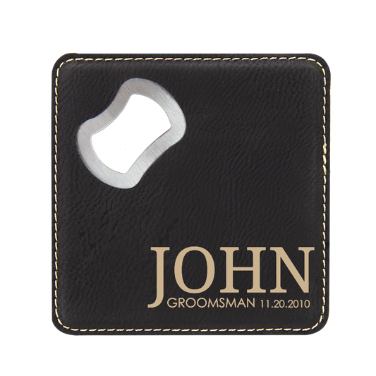 Groomsman Bottle Opener Coaster