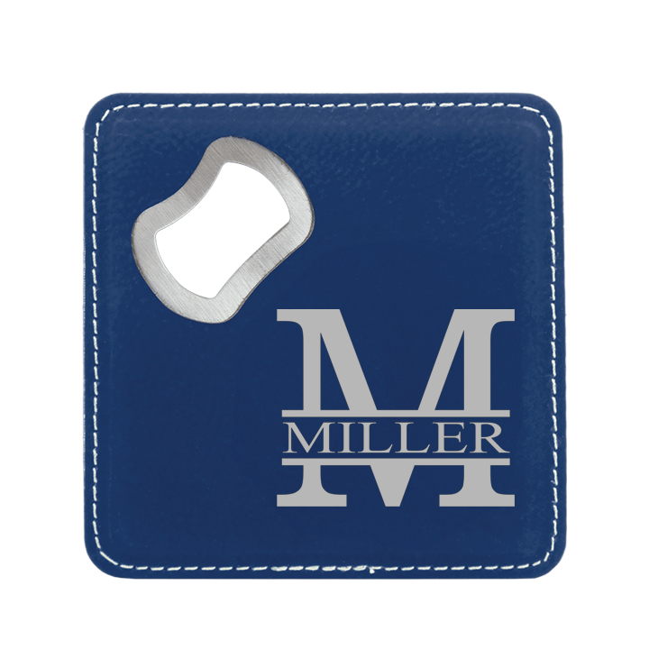 Modern Monogram Bottle Opener Coaster