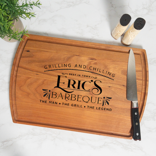 Grilling & Chilling Personalized Cutting Board with Juice Groove