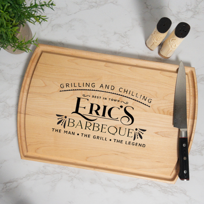 Grilling & Chilling Personalized Cutting Board with Juice Groove