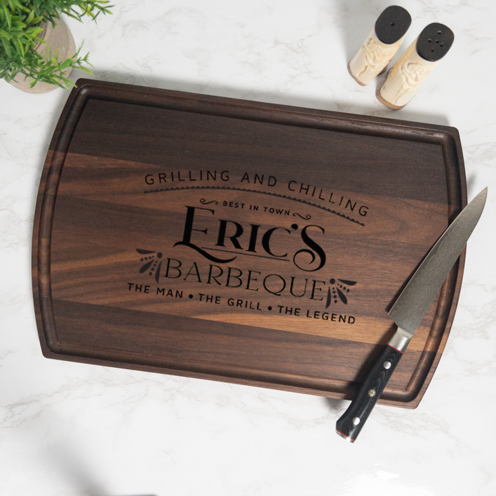 Grilling & Chilling Personalized Cutting Board with Juice Groove