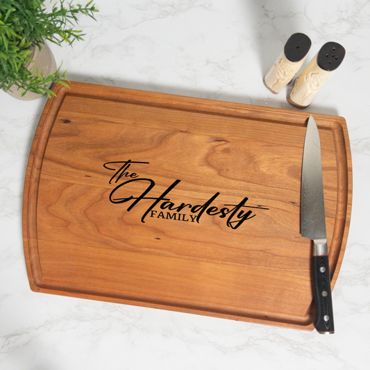 Family Affair Personalized Cutting Board with Juice Groove