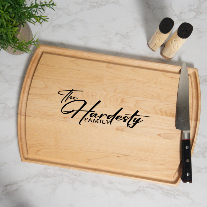 Family Affair Personalized Cutting Board with Juice Groove