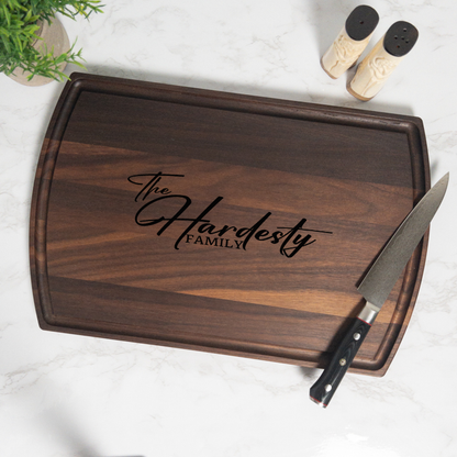 Family Affair Personalized Cutting Board with Juice Groove