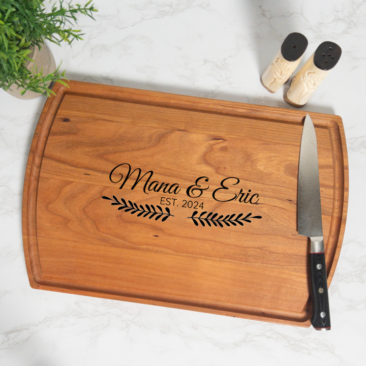 Home Sweet Home Personalized Cutting Board with Juice Groove