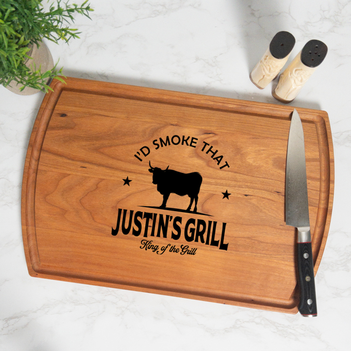 I'd Smoke That Personalized Cutting Board with Juice Groove