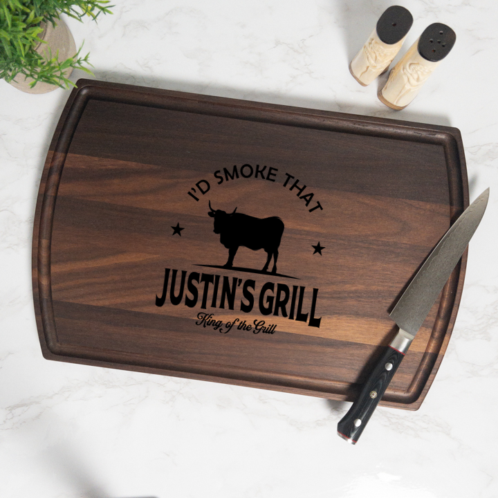 I'd Smoke That Personalized Cutting Board with Juice Groove