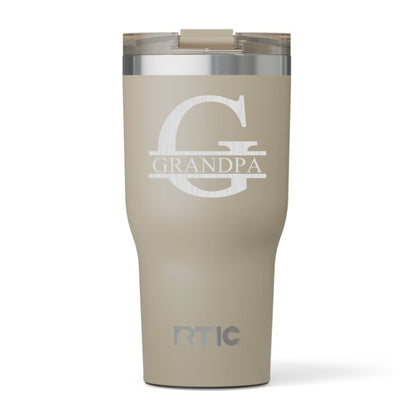 Modern Monogram Custom Engraved RTIC Tumbler 30oz