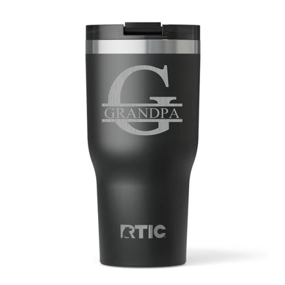 Modern Monogram Custom Engraved RTIC Tumbler 30oz