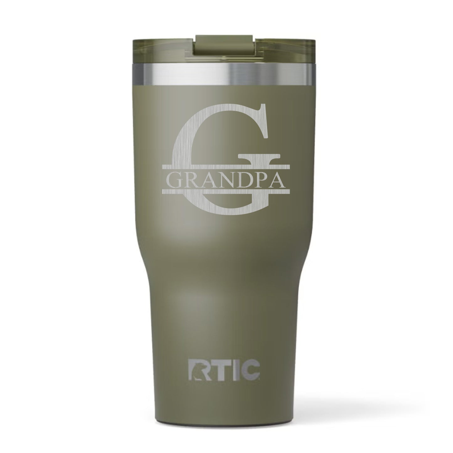 Modern Monogram Custom Engraved RTIC Tumbler 30oz