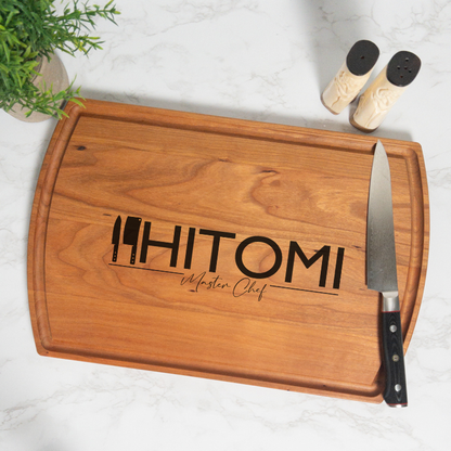 Master Chef Personalized Cutting Board with Juice Groove