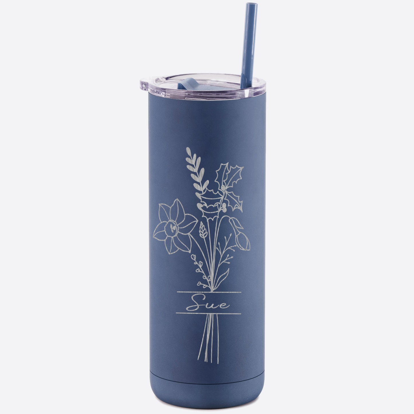 Seasonal Bouquet Custom Engraved Soft Matte Tumbler 20oz