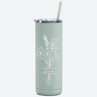 Seasonal Bouquet Custom Engraved Soft Matte Tumbler 20oz