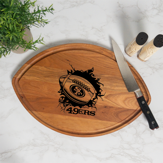 Smashing the Competition Personalized Football Cutting Board with Juice Groove