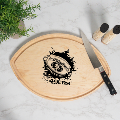 Smashing the Competition Personalized Football Cutting Board with Juice Groove