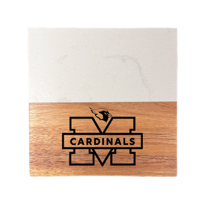 Team Spirit Marble and Wood Engraved Coaster