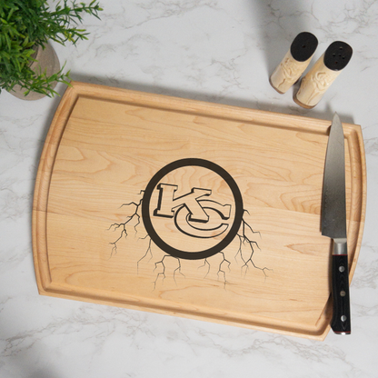 Thunder Strike Personalized Cutting Board with Juice Groove