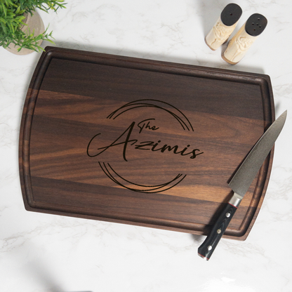 Triple Ring Personalized Cutting Board with Juice Groove