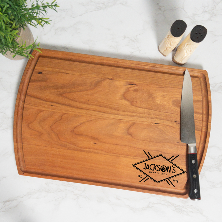 Urban Grill Personalized Cutting Board with Juice Groove