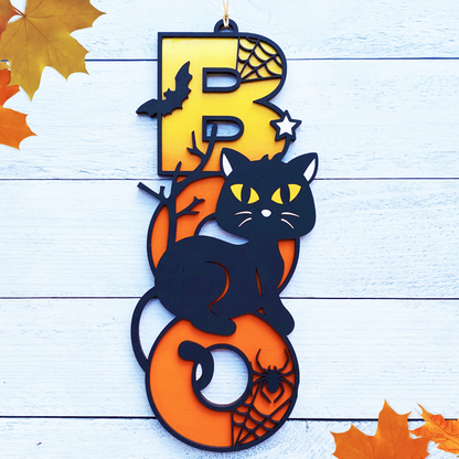 Sip & Craft Halloween Door Hanger